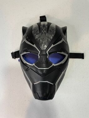 Black Panther Costume Mask with Blue Lenses